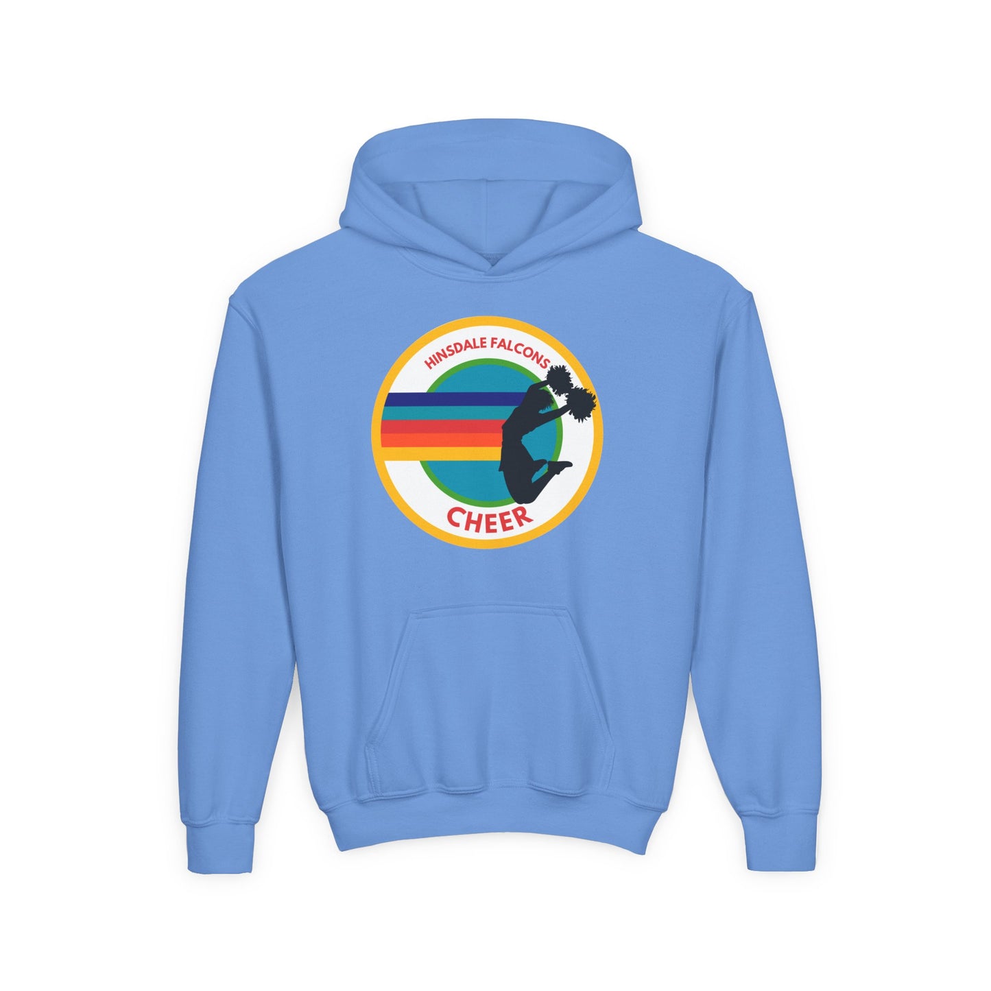 Personalized Youth Cheer Hoodie – Retro Stripe Custom Name Sweatshirt