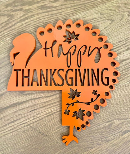 Thanksgiving Door Corner Sign, Fall Decor, Happy Thanksgiving Sign, Turkey Fall Decor