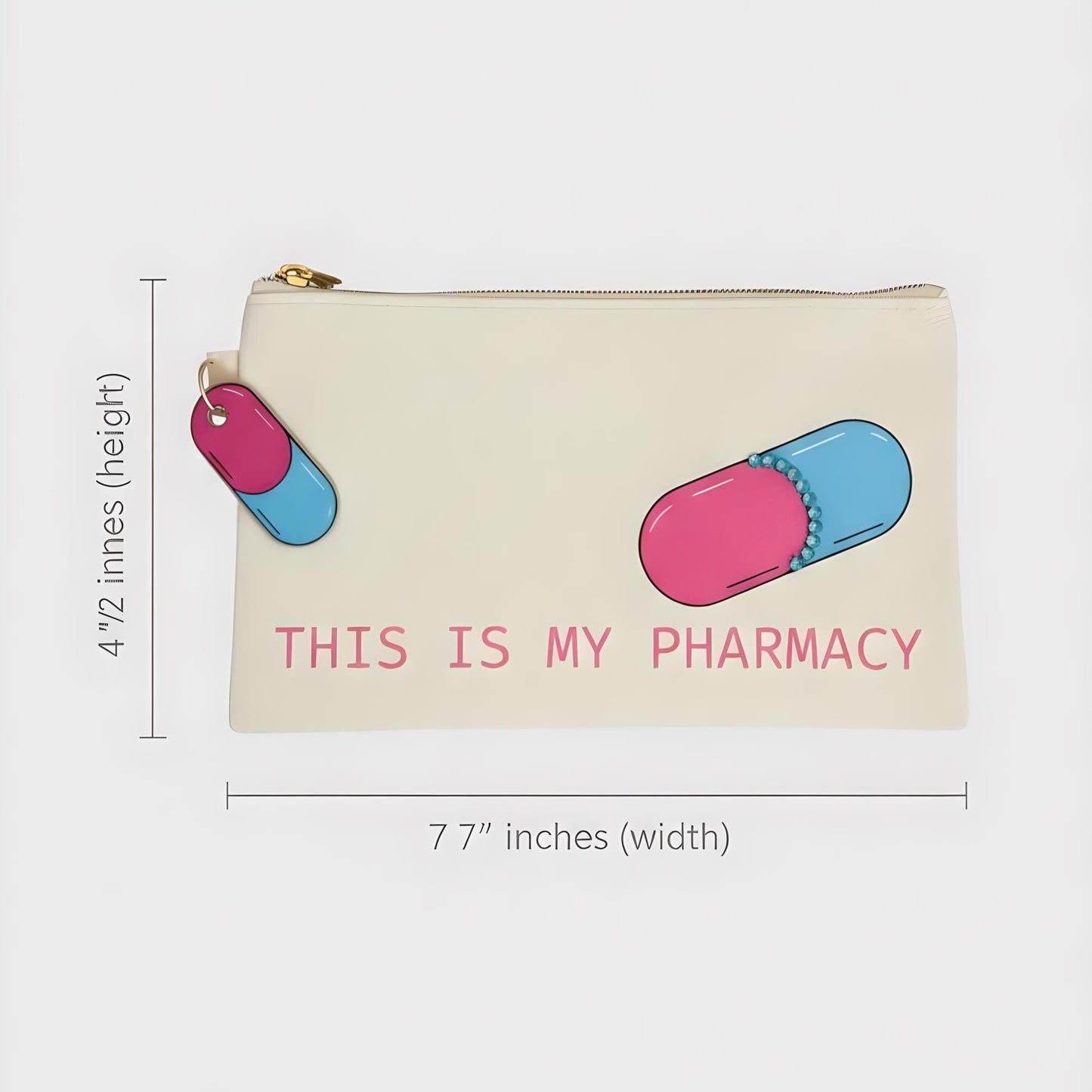 “This Is My Pharmacy” Makeup Bag – Funny Pill Organizer Pouch