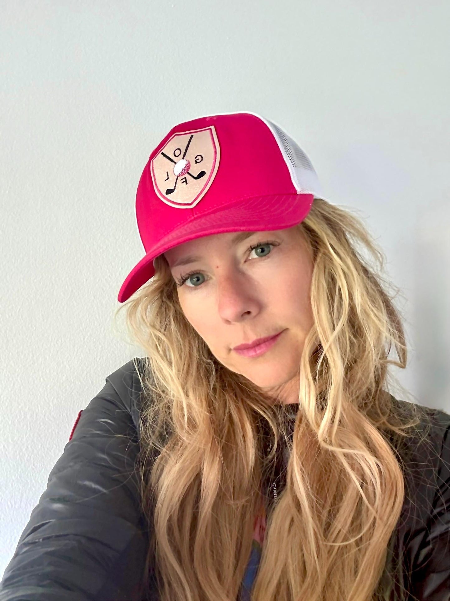 Pink Glitter Golf Trucker Hat – Sparkly Women’s Golf Cap