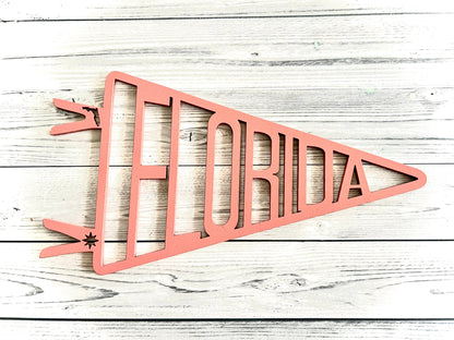 Custom Name Pennant Flag | Personalized Wall Flag Decor | College State Banner Gift