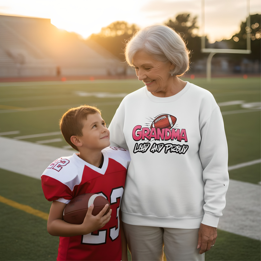 Football Grandma Sweatshirt with Name and Number