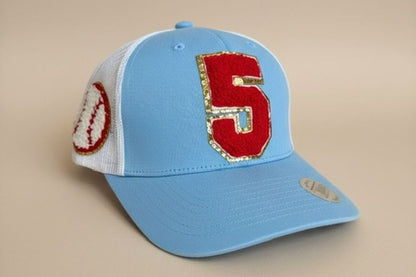 Personalized Mom Baseball Hat with Child Number Patch