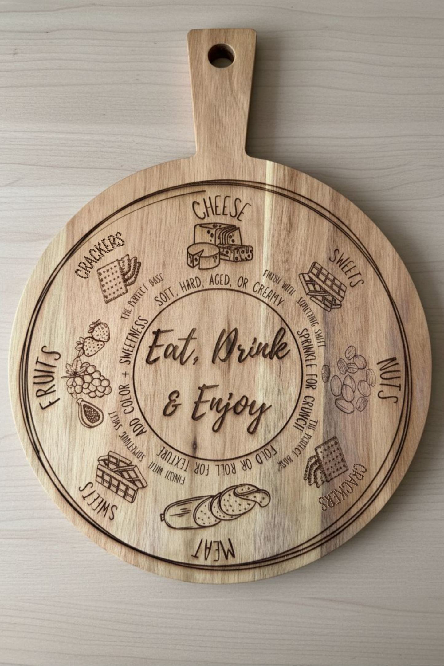 Charcuterie Board Guide | Engraved Cheese Board for Beginners | Personalized Serving Board