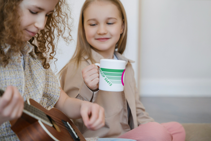 Personalized Girl Scout Troop Number Mug – Retro Stripe Coffee Cup