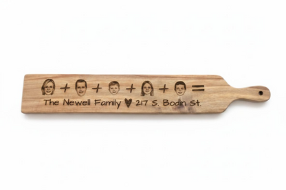 Personalized Family Portrait Cutting Board | Custom Engraved Faces Board