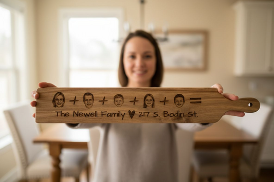 Personalized Family Portrait Cutting Board | Custom Engraved Faces Board