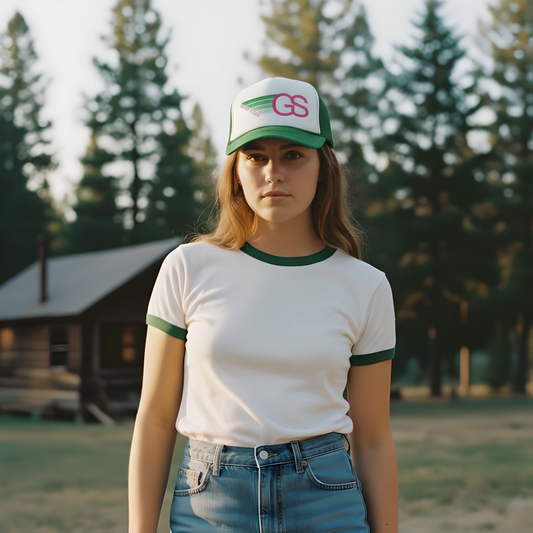 Personalized Girl Scout Troop Trucker Hat – Retro Rainbow Design