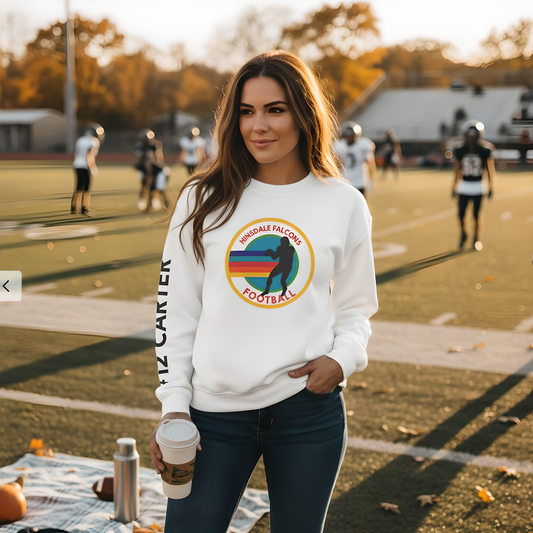 Personalized Football Parent Sweatshirt with Name & Number Sleeve