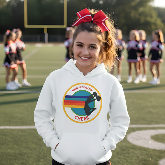 Personalized Youth Cheer Hoodie – Retro Stripe Custom Name Sweatshirt