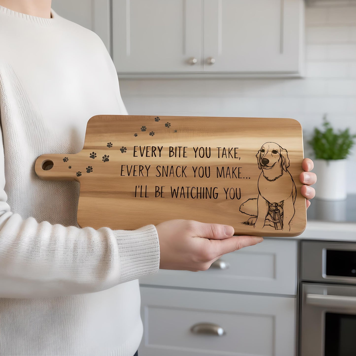 Custom Dog Photo Cutting Board | Personalized Pet Engraved Board | Funny Dog Lover Gift
