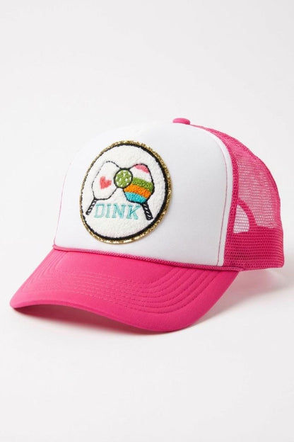 👉 Pickleball “Dink” Trucker Hat – Pink Mesh Snapback