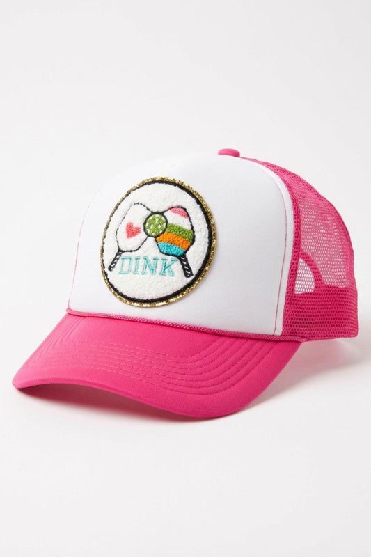 👉 Pickleball “Dink” Trucker Hat – Pink Mesh Snapback