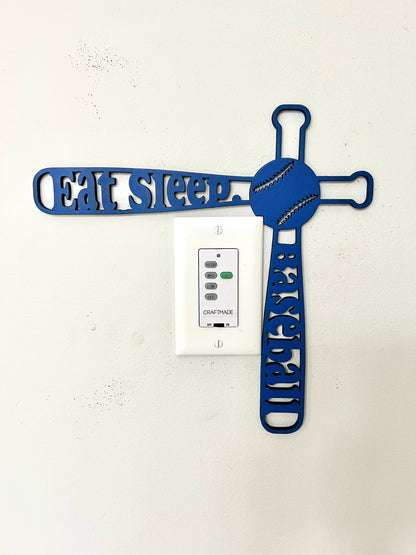 Eat Sleep Baseball Sign | Baseball Room Decor | Sports Door Frame Corner Sign