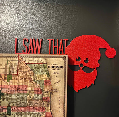 Santa Door Corner Sign “I Saw That” | Funny Christmas Decor | Holiday Corner Wall Decor