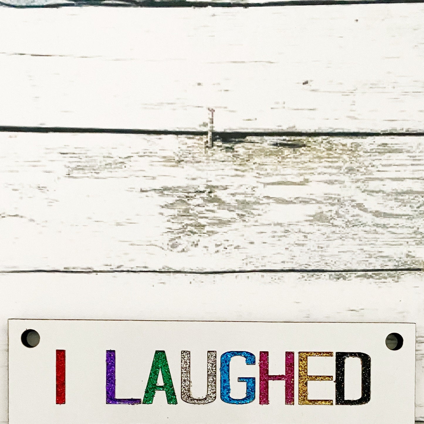Funny Bathroom Sign “I Laughed So Hard Tears Ran Down My Leg” | Engraved Bathroom Decor | Humorous Gift | Custom Glitter Sign