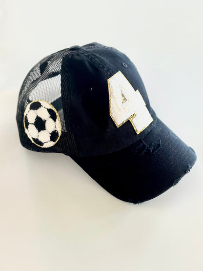 Custom Soccer Mom Trucker Hat with Number Patch