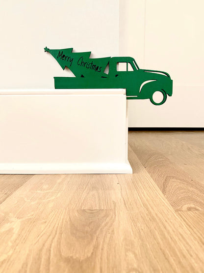 Farmhouse Christmas Truck Door Corner Sign: Holiday Decor
