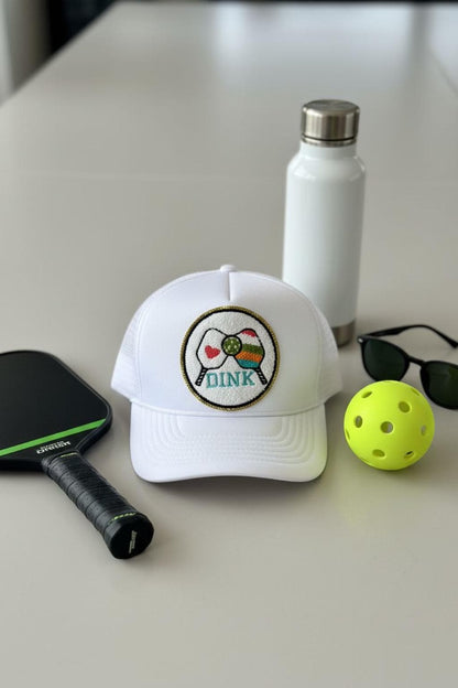 👉 Pickleball “Dink” Trucker Hat – Pink Mesh Snapback