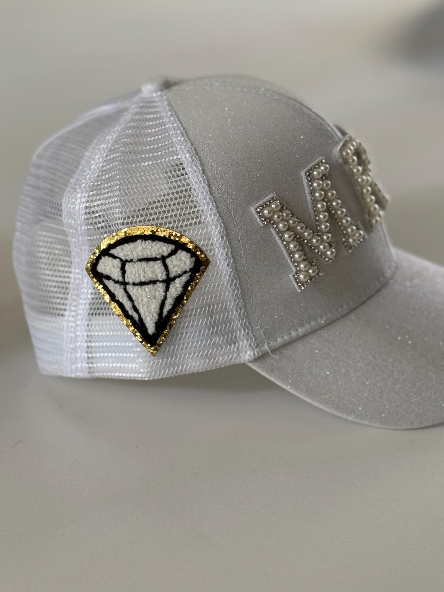 Mrs. Glitter Trucker Hat – Bridal Hat for Bachelorette & Honeymoon