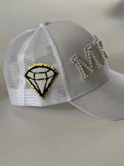 Mrs. Glitter Trucker Hat – Bridal Hat for Bachelorette & Honeymoon