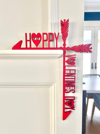 Valentine’s Day Door Corner Sign | Heart Candy Decor | Happy Valentine Wall Decor