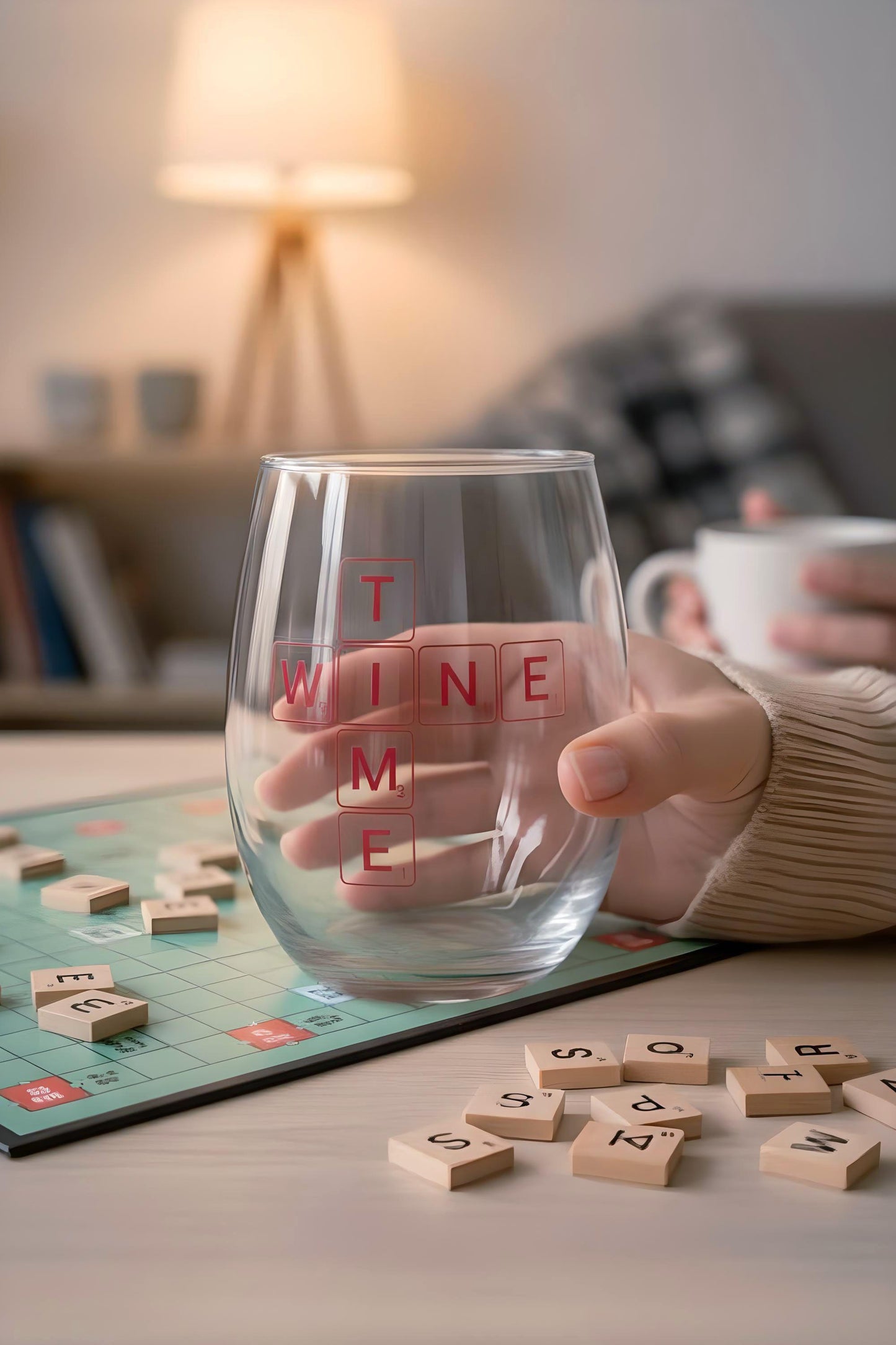 Wine Time Glass | Scrabble Style Wine Glass | Funny Wine Lover Gift