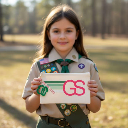 Personalized Girl Scout Troop Number Pouch with Charm