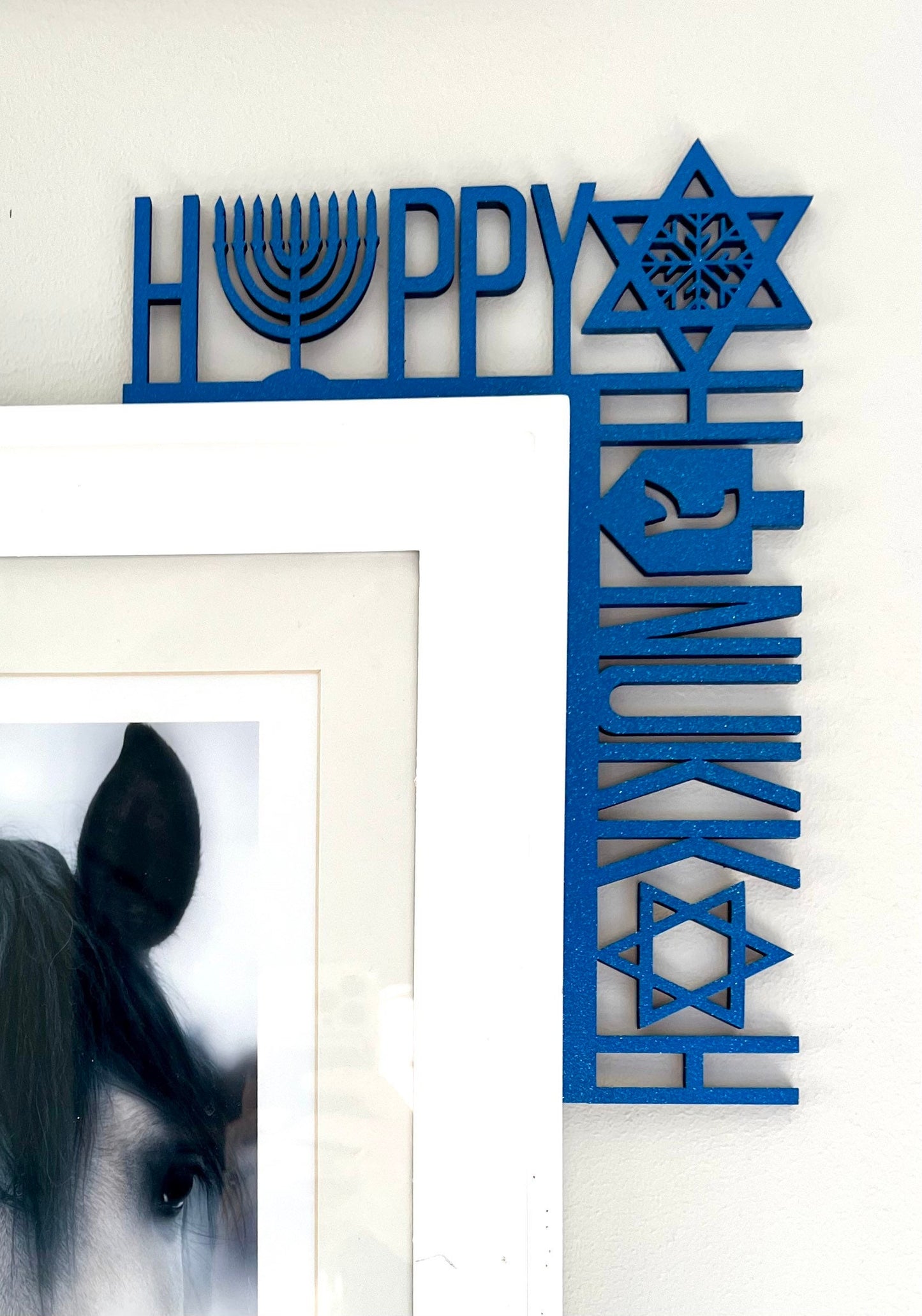 Happy Hanukkah Door Corner | Hanukkah Decor with Star of David, Menorah, and Dreidel |  Hanukkah Decorations