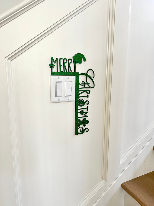 Merry Christmas Door Corner Sign | Festive Holiday Door Decor | Christmas Wall Sign