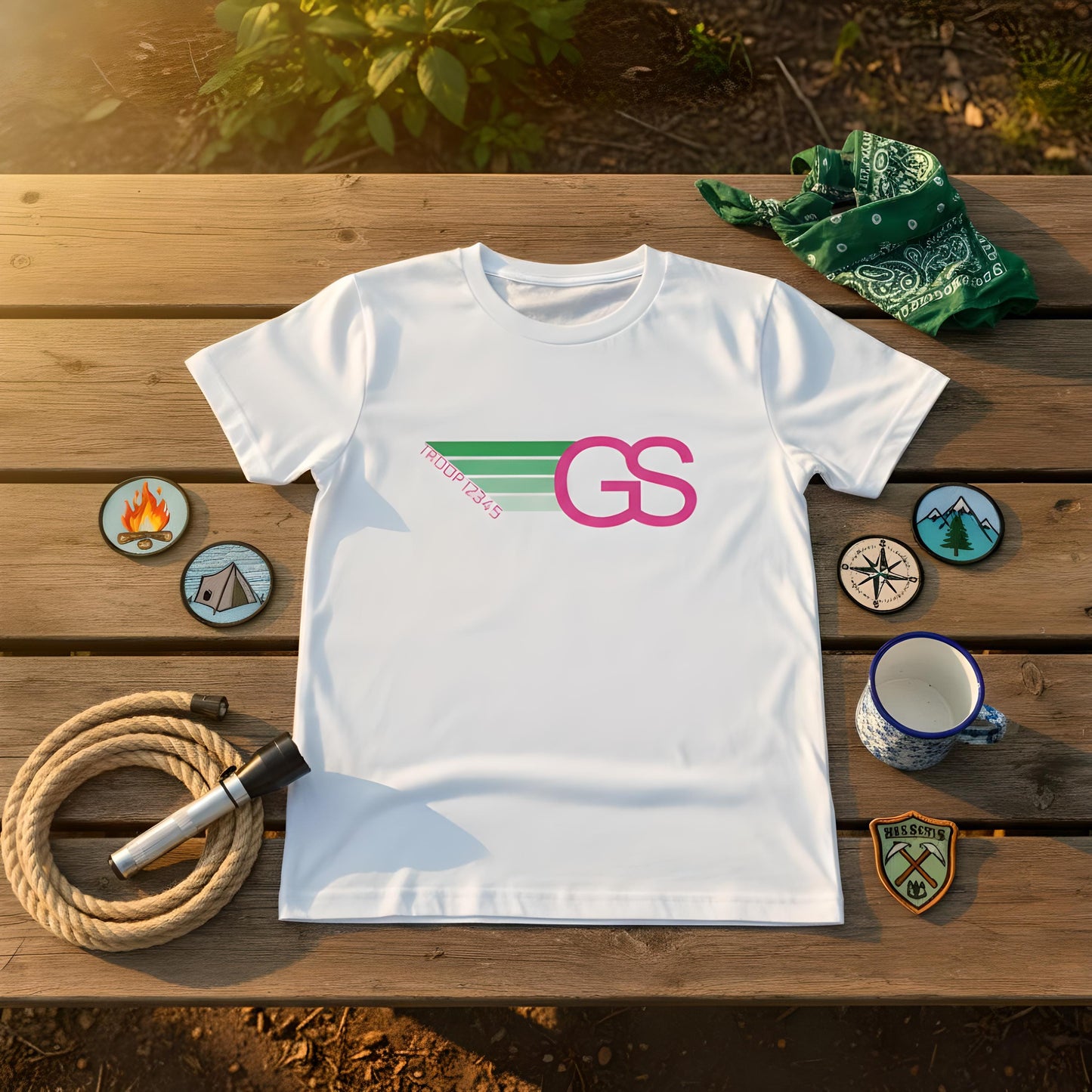 Retro Girl Scout Troop Shirt | Personalized Troop Number T-Shirt | Camp Shirt for Girls