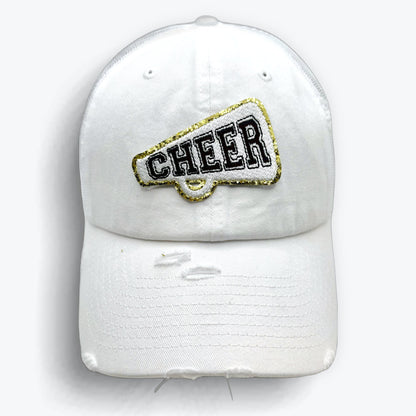 Cheerleading Patch | Megaphone Iron On Patch | Glitter Cheer Patch for Bags & Ja