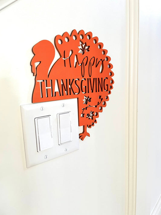 Thanksgiving Door Corner Sign, Fall Decor, Happy Thanksgiving Sign, Turkey Fall Decor