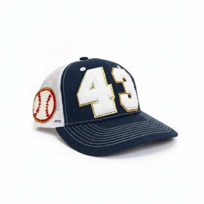 Personalized Mom Baseball Hat with Child Number Patch