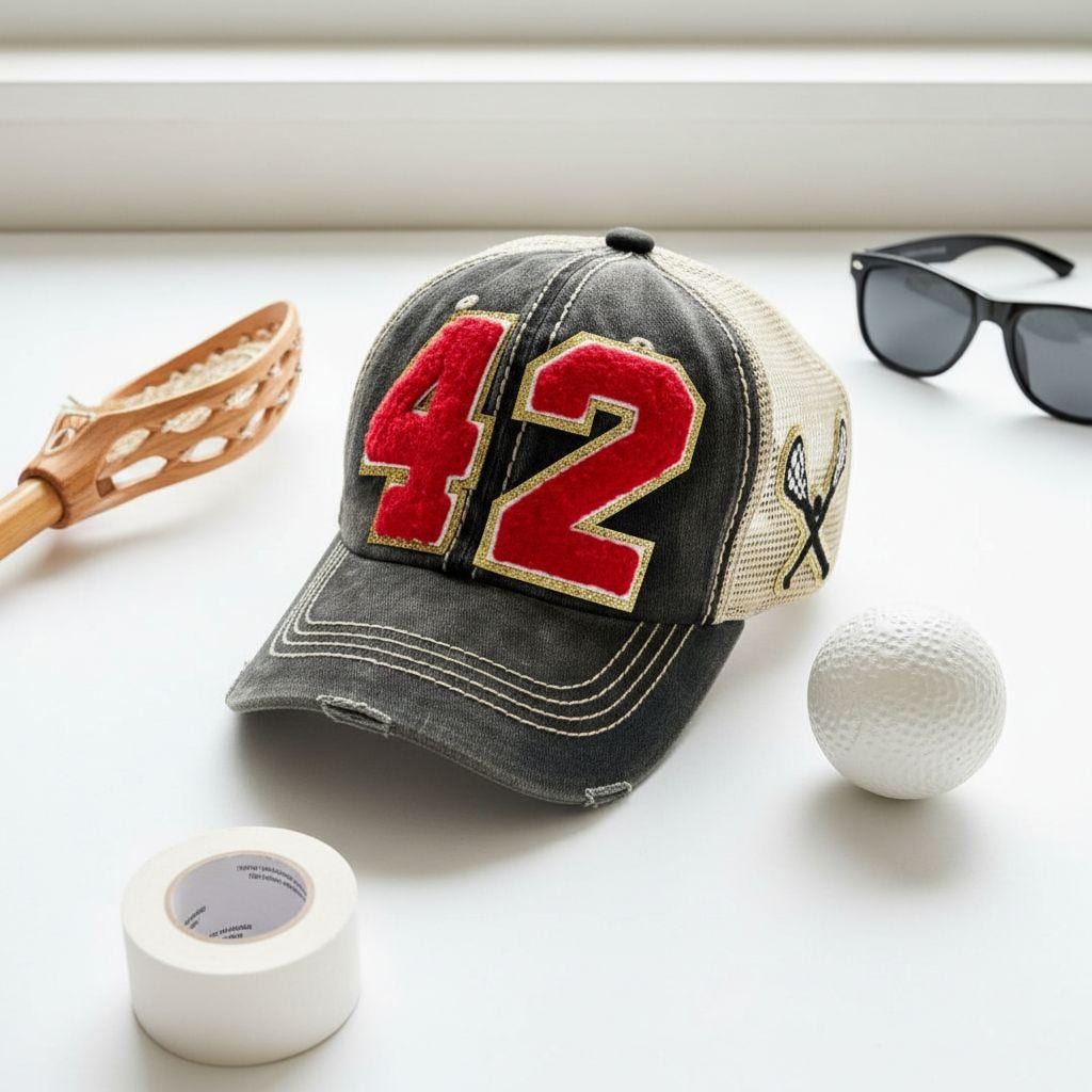 Custom Lacrosse Mom Trucker Hat with Number Patch