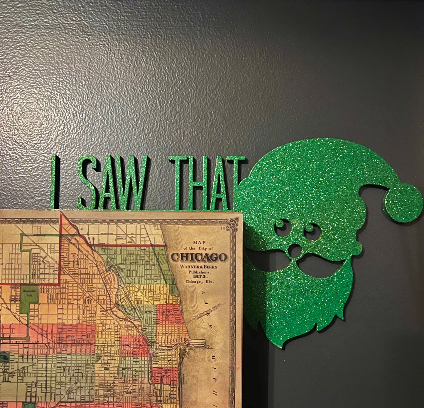 Santa Door Corner Sign “I Saw That” | Funny Christmas Decor | Holiday Corner Wall Decor