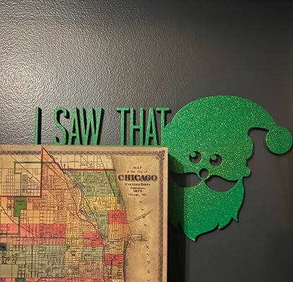 Santa Door Corner Sign “I Saw That” | Funny Christmas Decor | Holiday Corner Wall Decor