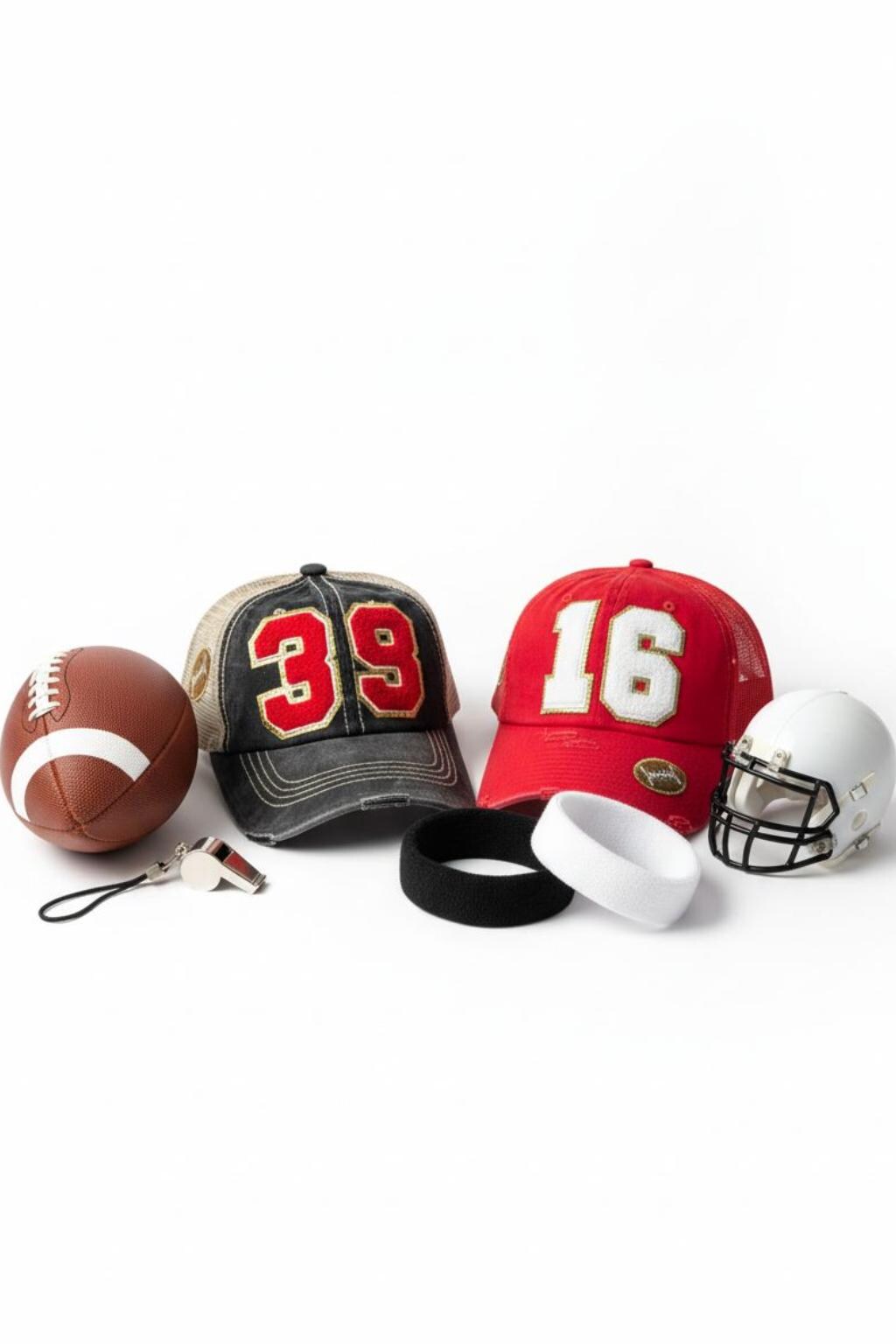Custom Football Mom Trucker Hat with Number Patch