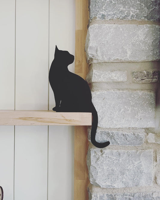 Black Cat Decor, Cat Door Corner Sign, Kitty Cat Door Corner, Cat Gift Ideas, For the Cat Lover Gift, Cat silhouette