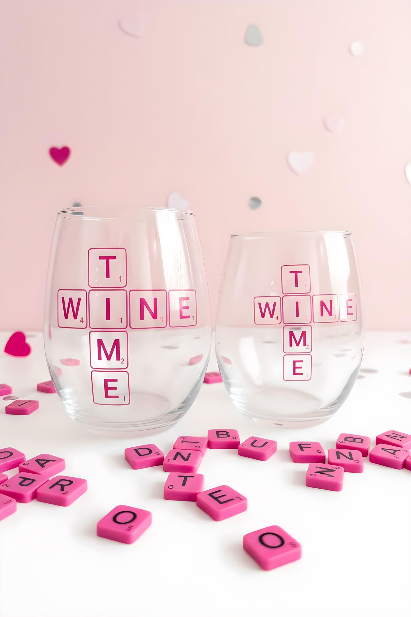 Wine Time Glass | Scrabble Style Wine Glass | Funny Wine Lover Gift