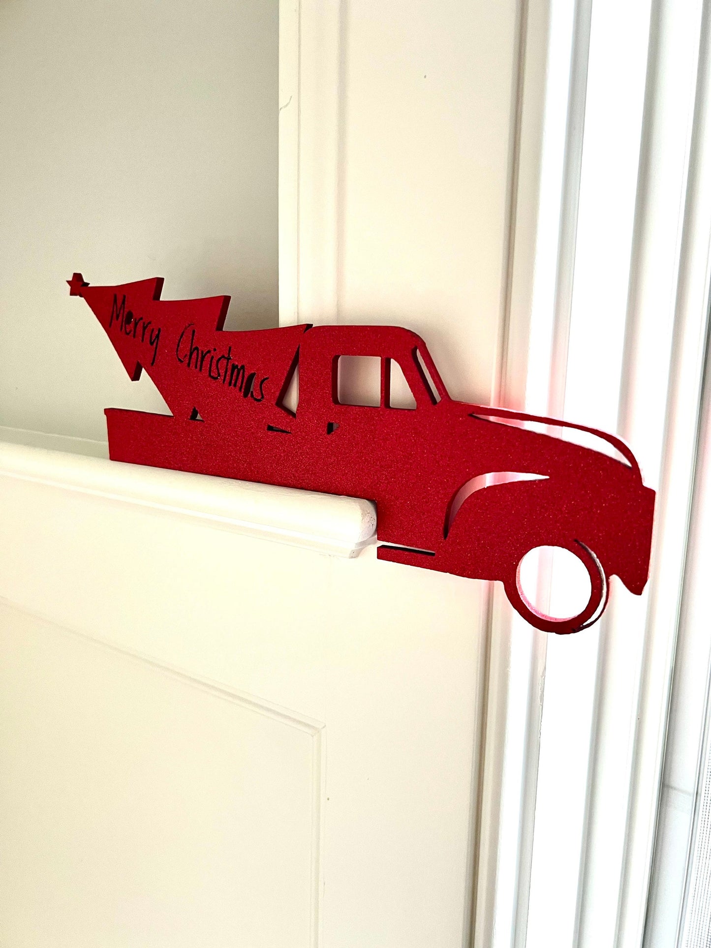 Farmhouse Christmas Truck Door Corner Sign: Holiday Decor