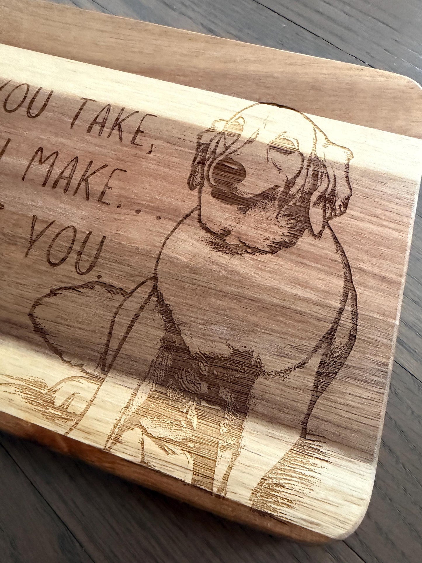 Custom Dog Photo Cutting Board | Personalized Pet Engraved Board | Funny Dog Lover Gift