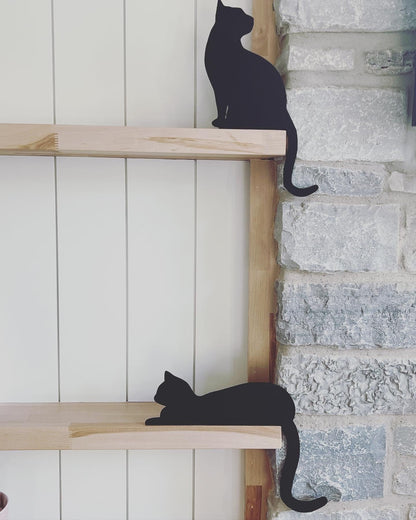 Black Cat Decor, Cat Door Corner Sign, Kitty Cat Door Corner, Cat Gift Ideas, For the Cat Lover Gift, Cat silhouette