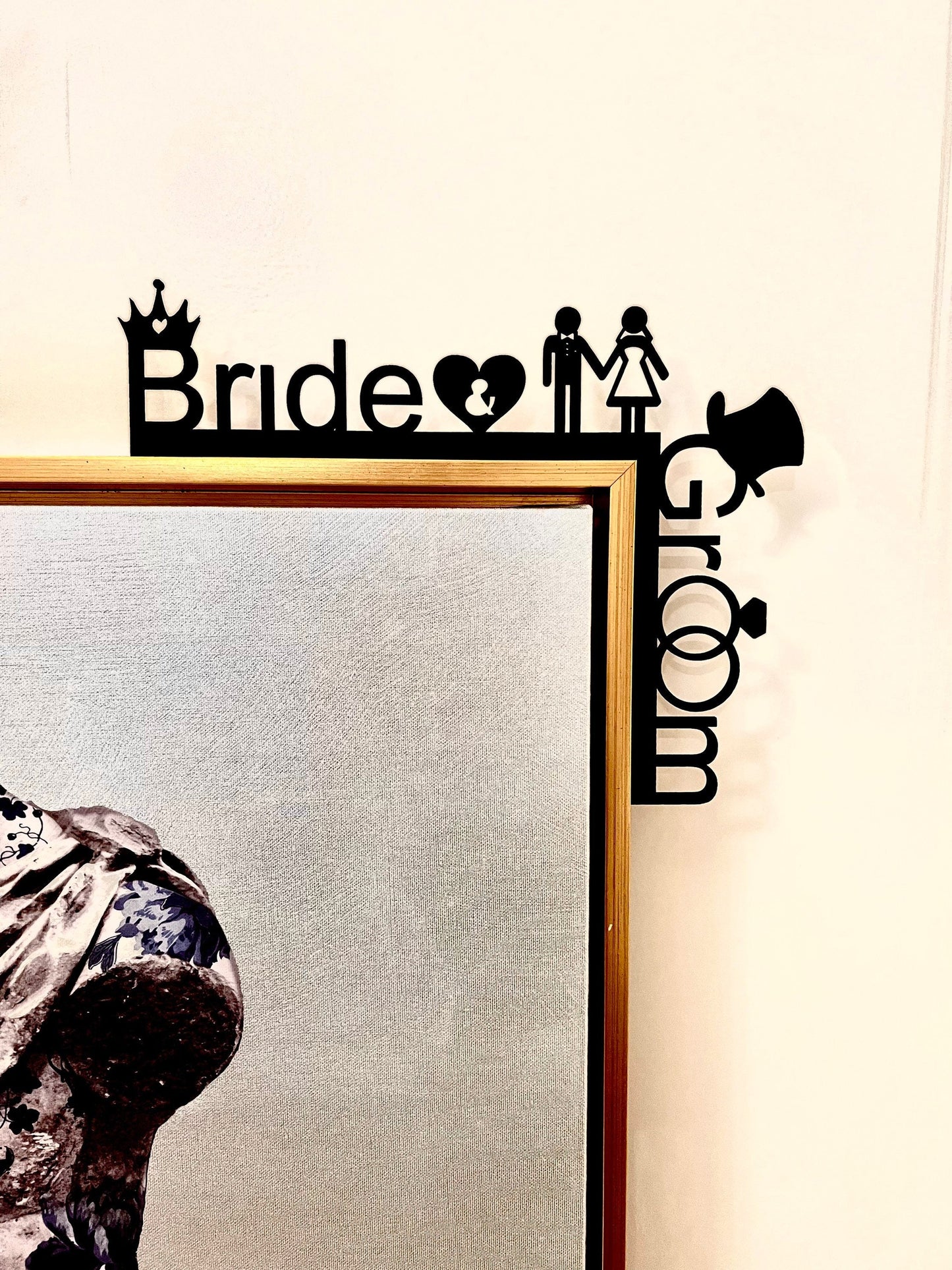 Bride and Groom Door Corner Sign: Wedding Decor