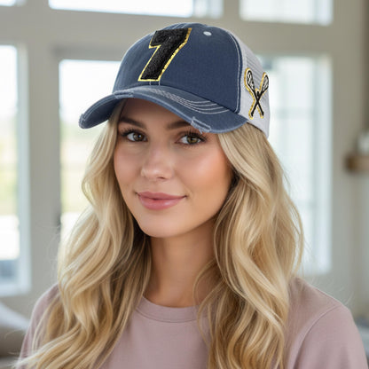 Personalized Lacrosse Mom Hat with Number Patch