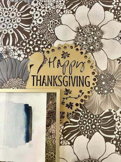 Thanksgiving Door Corner Sign, Fall Decor, Happy Thanksgiving Sign, Turkey Fall Decor