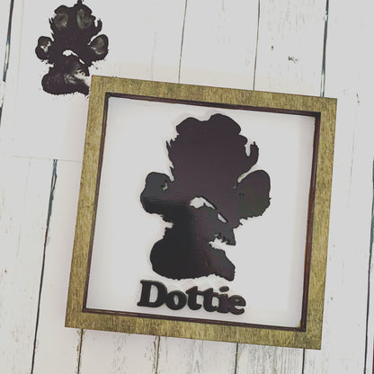 Custom Dog Paw Print Sign – Personalized Pet Paw Art with Name