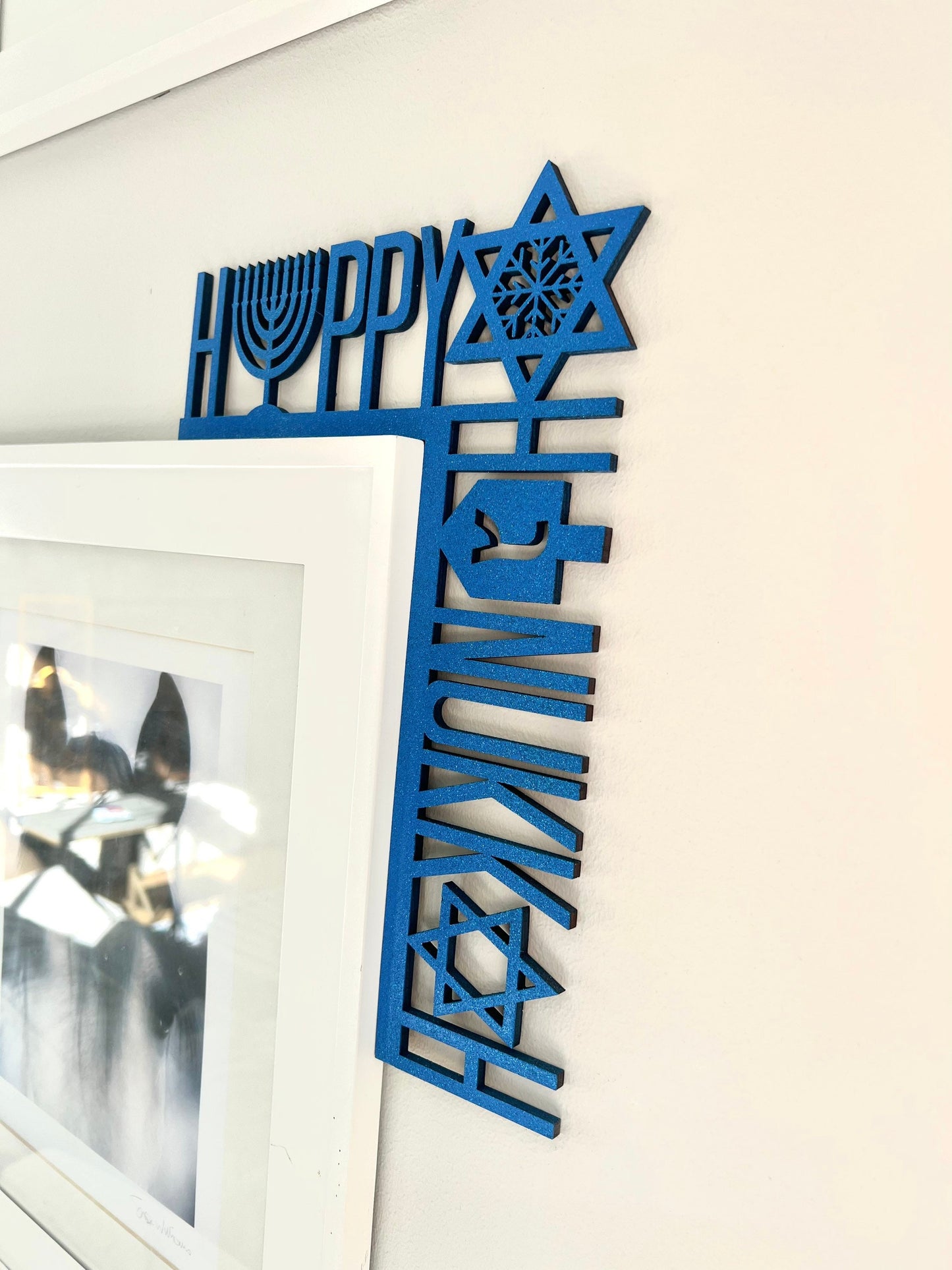 Happy Hanukkah Door Corner | Hanukkah Decor with Star of David, Menorah, and Dreidel |  Hanukkah Decorations
