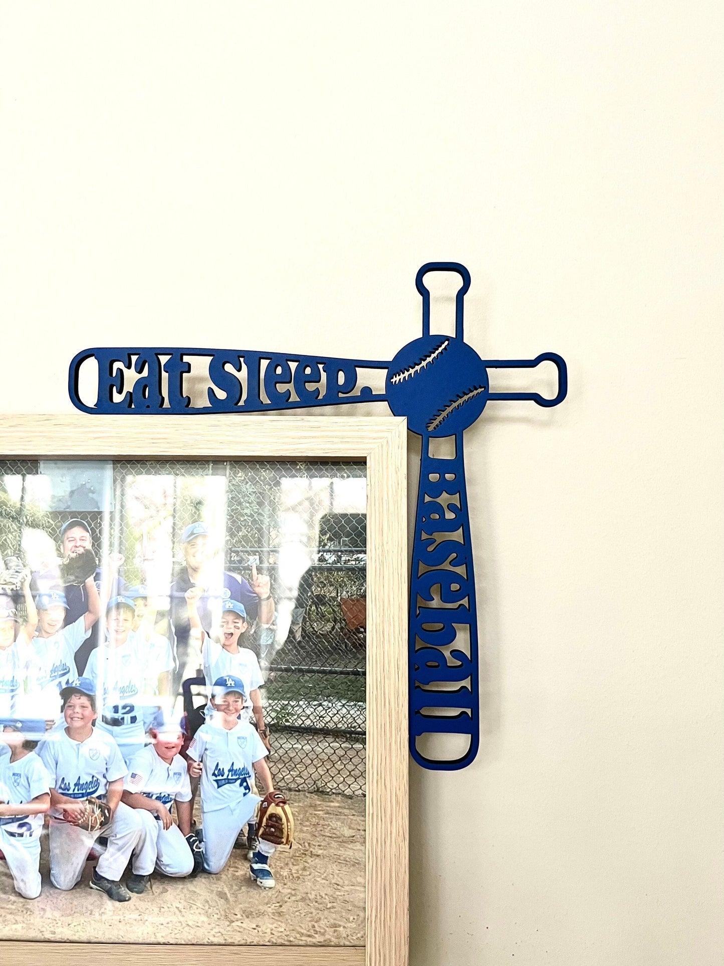 Eat Sleep Baseball Sign | Baseball Room Decor | Sports Door Frame Corner Sign