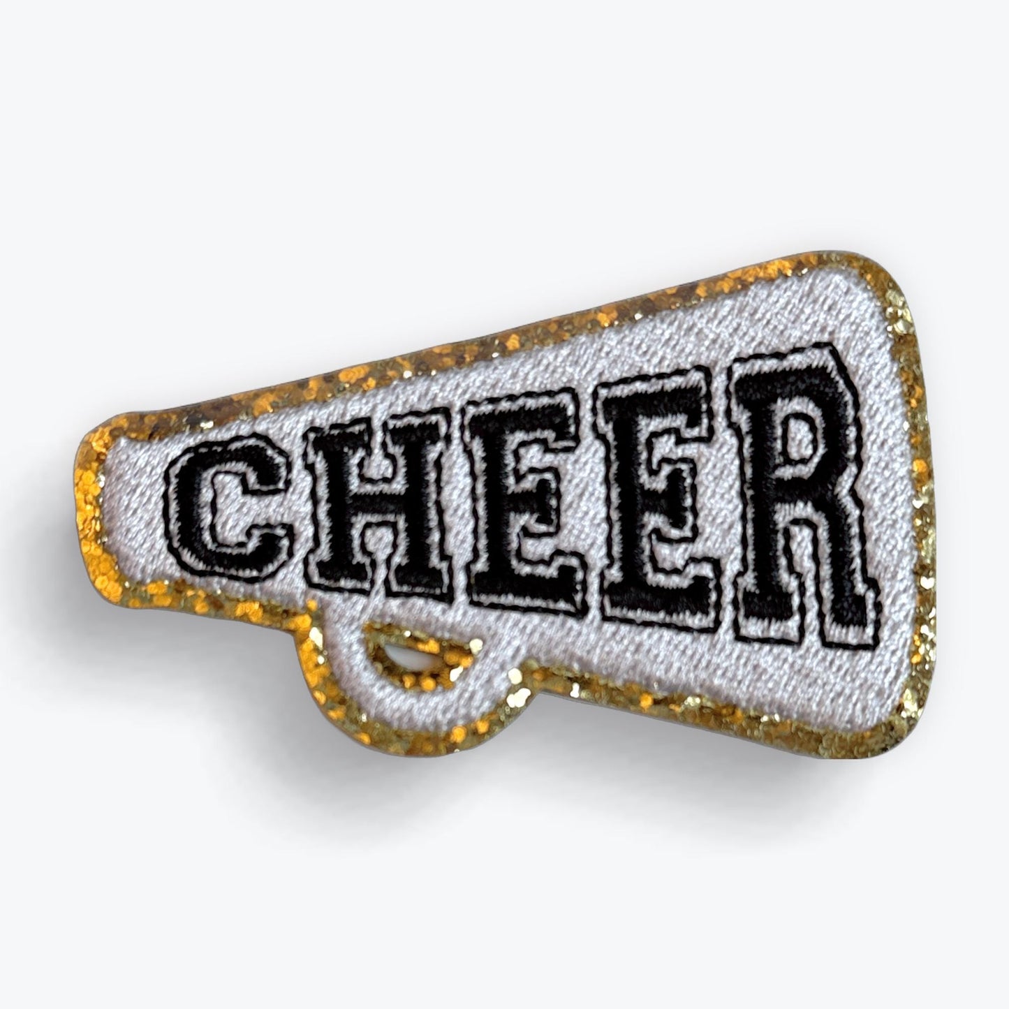 Cheerleading Patch | Megaphone Iron On Patch | Glitter Cheer Patch for Bags & Ja